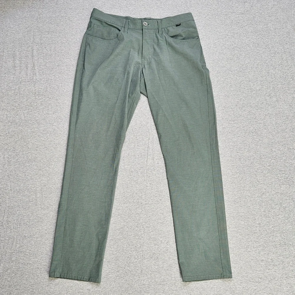 TravisMathew Open to Close Pants Mens 32 Sage Green Stretch Golf Trousers